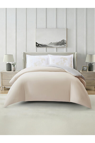 Donetella Solid 4Pc Duvet Cover Set, Queen Size 200×230cm, Brushed Microfiber...
