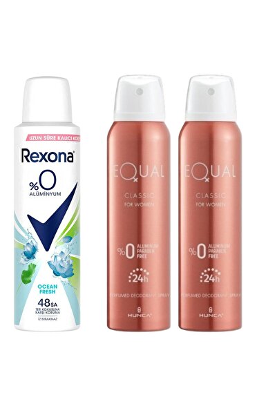 Rexona Kadın Sprey Deodorant Ocean Fresh %0 Alüminyum 150 ml + EqualKadın Deo...