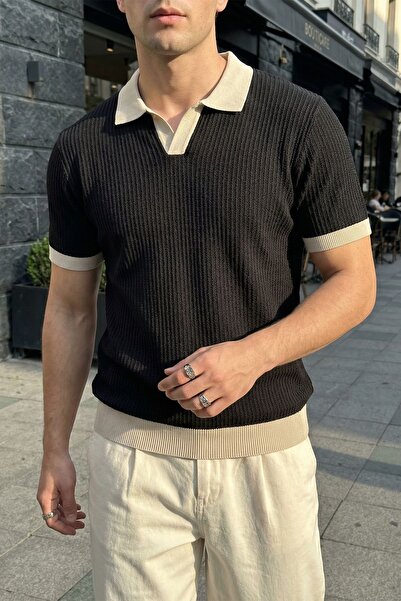 Livio Ferri Köyten Regular Fit Men's Short Sleeve Knitwear Polo Neck T-Shirt ...