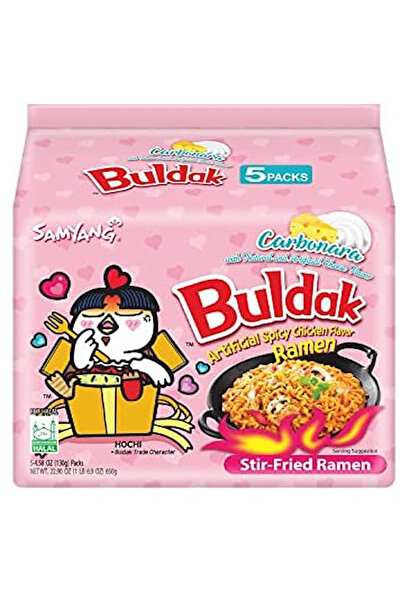 SAMYANG نودلز رامين سريعة التحضير بنكهة كاربونارا من بولداك، 130 غرام × 5