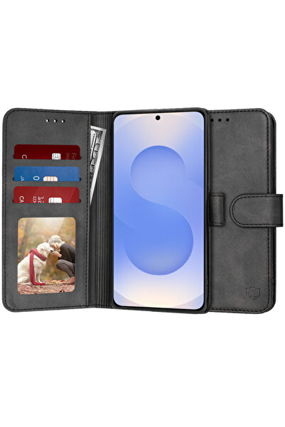 Techsuit Θήκη 360° για Samsung Galaxy S25, Ημερολόγιο, Μαύρο