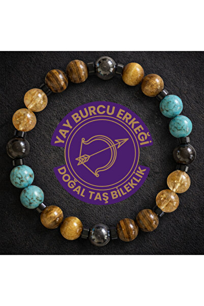 Yay Burcu Erkek Bilekliği – Yay Erkeğine Özel Doğal Taş Özgürlük & Vizyon Bilekliği