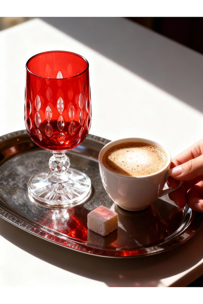 Margerie Crystal Goods كوب قهوة مارجيري رويال بوهيميا كريستال مقطوع يدويًا سع...