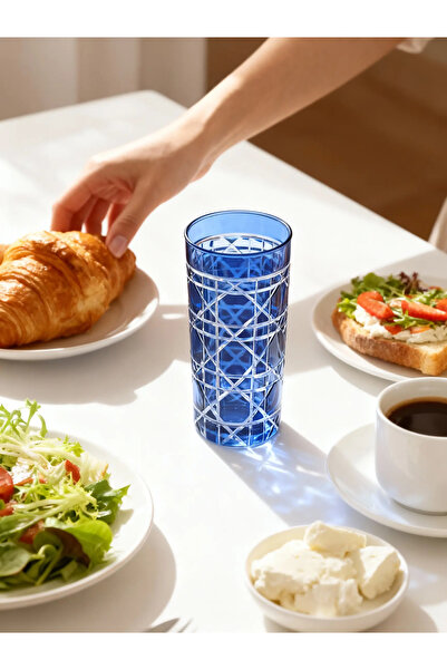 Margerie Crystal Goods Margerie Gloria El Kesme Kristal Uzun Su Bardağı 485cc...