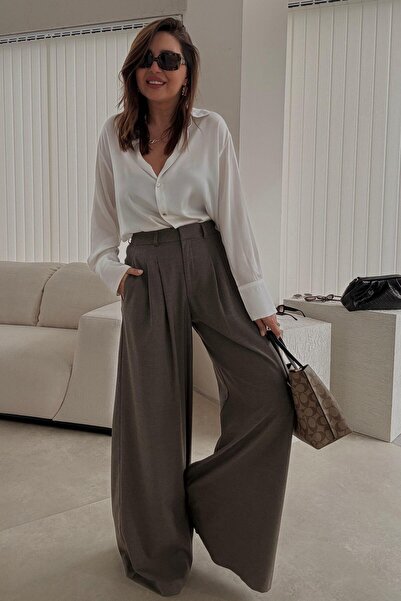 ELVAN TOLON Earth color wide leg pants