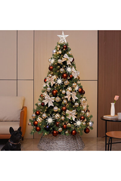 Vivendo Brad Artificial de Craciun Vivendo®, Decorat, Luxos, cu 450 Ramuri De...