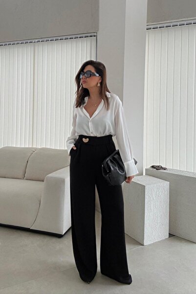 ELVAN TOLON Black Buckle Trousers