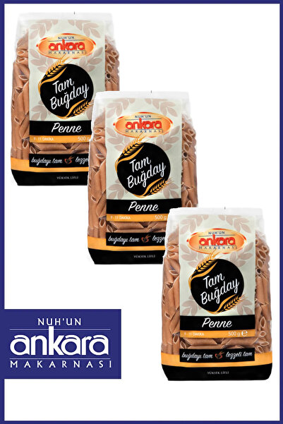 Nuh'un Ankara Tam Buğday Penne Makarna 500 gr x 3 Adet