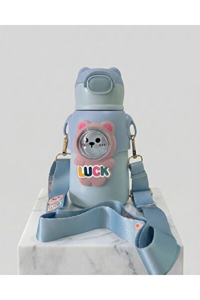 Mtutu Kids 3D Bunny Stainless Steel Thermos Water Bottle with Straw & Strap, ...