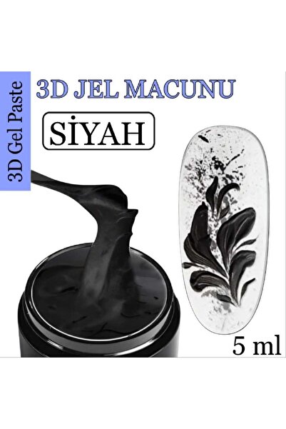 ECLAT TIRNAK DİZAYN 3D JEL- MACUNU SİYAH 5 GR