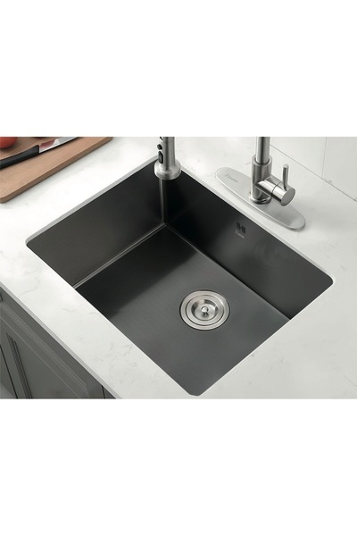 Lavisse Paslanmaz Çelik 45x55 Eviye Nano Black - Bal Peteği Tezgah Altı & Üst...