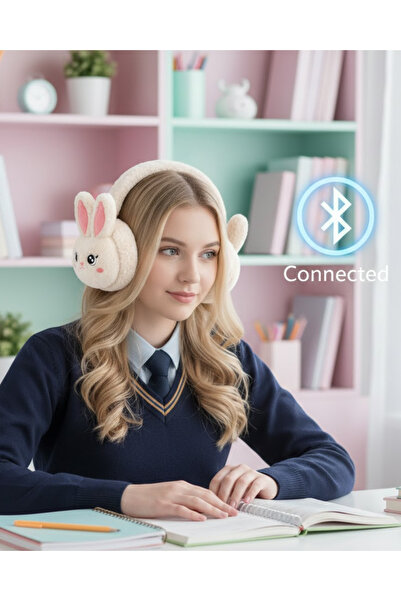 Kanonik Education سماعات بلوتوث لاسلكية بتصميم أرنب، تدعم بطاقة TF