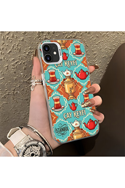 Hontinga iPhone 12 Compatible Silicone Edge Hard Back Anti-Fall Phone Case Te...