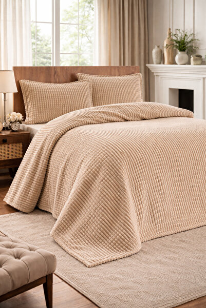 MUK's Modern Line Premium 3 Piece Blanket Set with Special Bag 220X240 cm Pil...