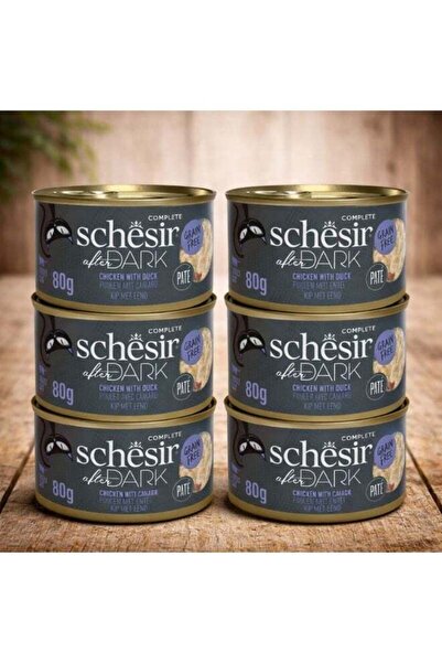 Schesir طعام "بعد حلول الظلام" الرطب للقطط البالغة - باتيه الدجاج والبط - غني...