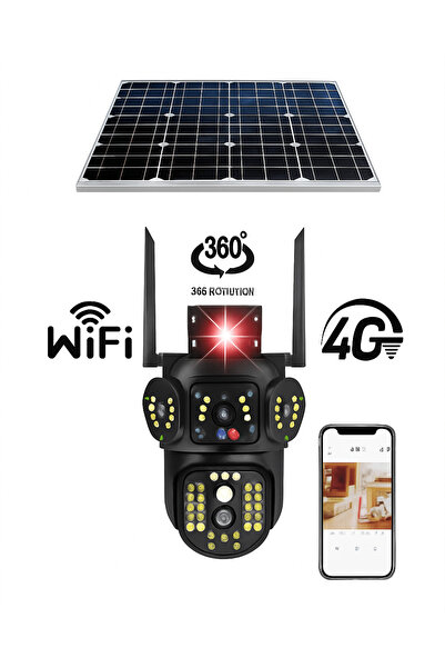 JRH Surveillance camera with solar panel 4G SIM card, Wifi, 10X Zoom, 3 Scree...