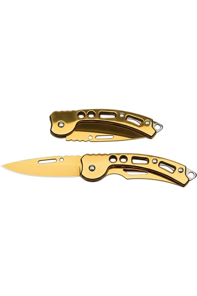 KeskinAdam41 Gold Mini Anahtarlık Çakı Paslanmaz Çelik Hediyelik