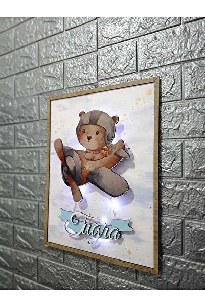 NED MDF LAZER DEKARASYON LED Işıklı Kişiye Özel İsimli Bebek Çocuk Odası Kapı...