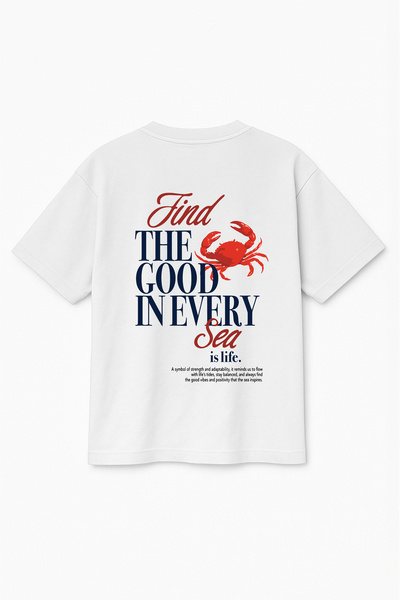 Altair Tr Oversize Unisex Find the Good İn Every Sea Printed T-Shirt