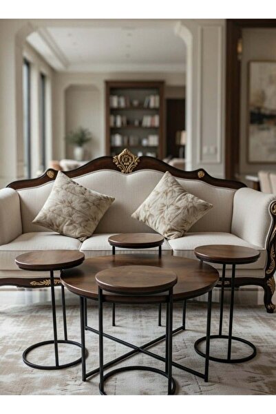 Generic Luxury 5-Piece Nesting Coffee Table Set with Premium Wood-Finish Top ...