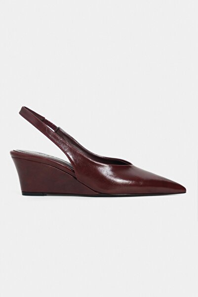 NİŞANTAŞI SHOES Pantofi cu toc pentru femei Meloni Burgundy, cu detaliu bandă...