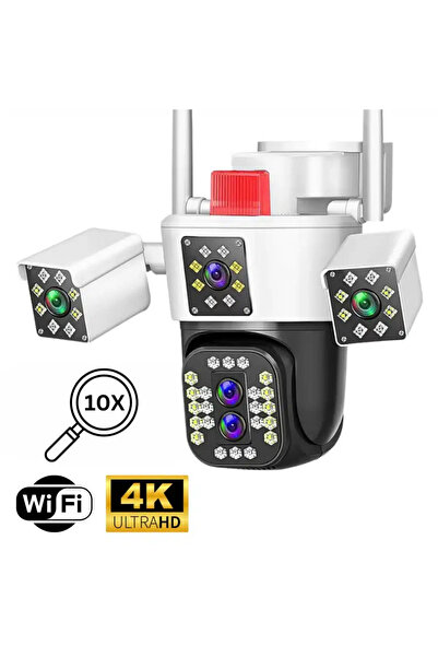 JRH WIFI 6K Surveillance Camera, 12MP, 10X ZOOM, 3 Cameras, 1 Sensor, App Con...
