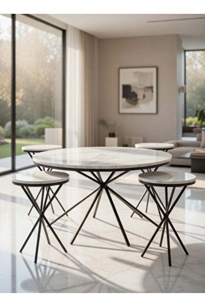 Generic Premium 5-Piece Round Nesting Coffee Table Set