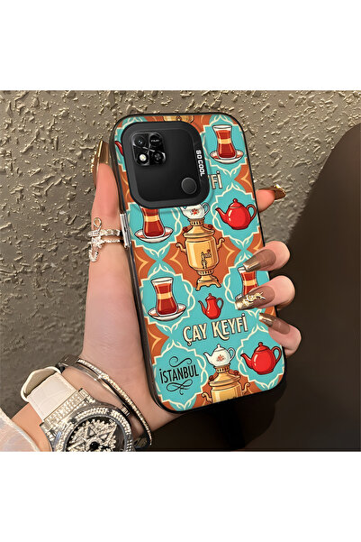 Hontinga Redmi 9C Compatible Silicone Edge Hard Back Anti-Fall Phone Case Tea...