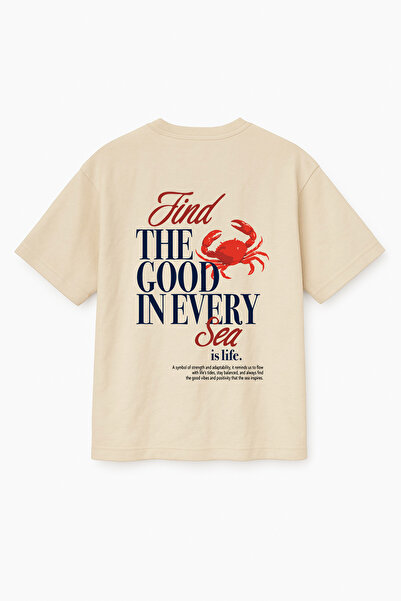 Altair Tr Oversize Unisex Find the Good İn Every Sea Printed T-Shirt