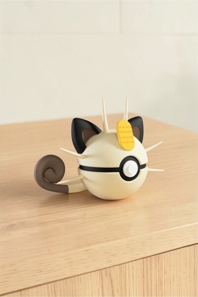 GiginGo Meowth Poke Topu Figürü - Pokemon Meowth Karakteri Pokeball