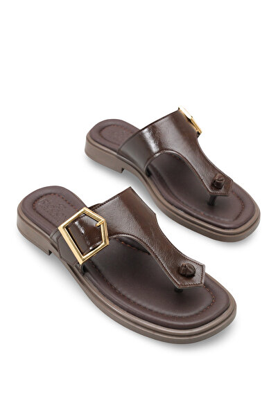 Riccon Women's Flip Flops 0012901 Brown Rustic