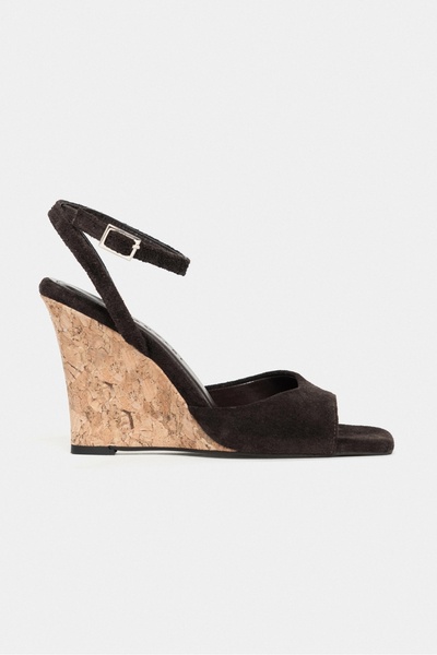 NİŞANTAŞI SHOES لوبى كوفي جينوتي جلد سويدي حذاء نسائي برباط للكاحل حذاء بكعب