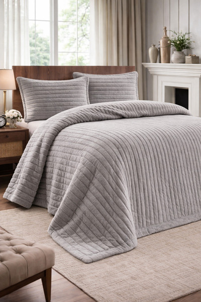 MUK's Modern Line Premium 3 Parça Battaniye Seti Özel Çantalı 220x240 cm Yast...