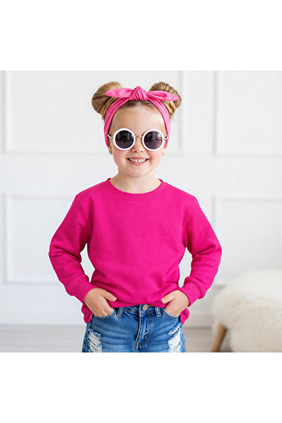 Efendioğlu Design Unisex Kids Sweatshirt Navy Blue & Red & Pink & Blue Basic ...