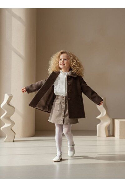 LİAR.GİYİM bayramlık elbise, kaşe ceketli pamuklu gömlek etekli 3'lü kız çocu...