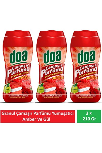 Doa Granül Çamaşır Parfümü Amber & Gül 3'lü 210gr Avantajlı Paket – Kalıcı Koku