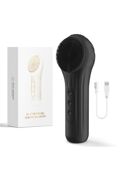 Choice1 Black Electric Sonic Waterproof Facial Cleansing Brush Rechargeable H...