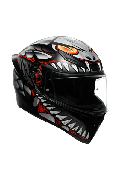 AGV K1 S LYZARD MATT - BLACK / GREY / RED S