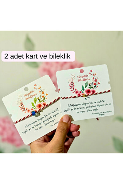 glowoow 2’li Marteniçka Bileklik Seti Hoşgeldin Dileklerim Kartlı Bahar Şans ...