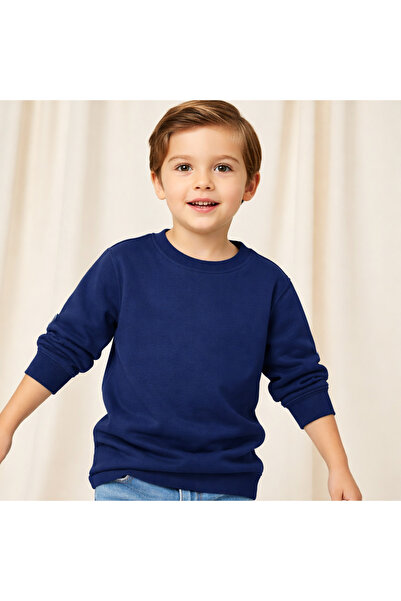 Efendioğlu Design Unisex Kids Sweatshirt Navy Blue & Red & Pink & Blue Basic ...