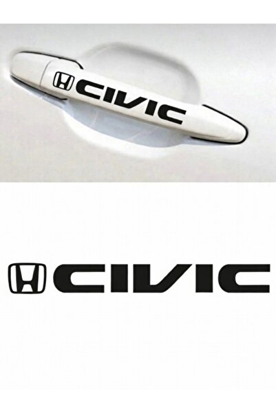 İŞCAN MOTOR 8 Adet Siyah Honda Cıvıc Kapı Kolu Jant Oto Sticker Cıvıc Sticker