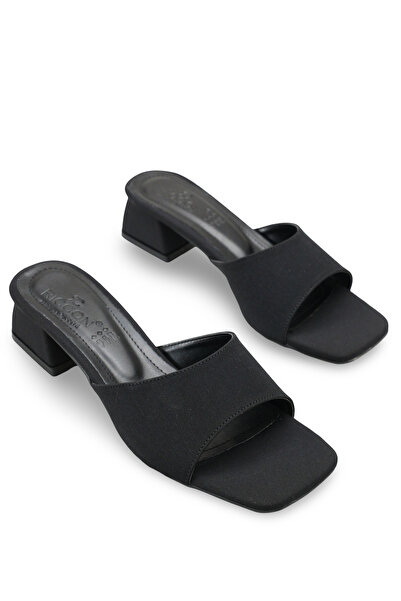 Riccon Women's Heeled Slippers 0012203 Matte Black