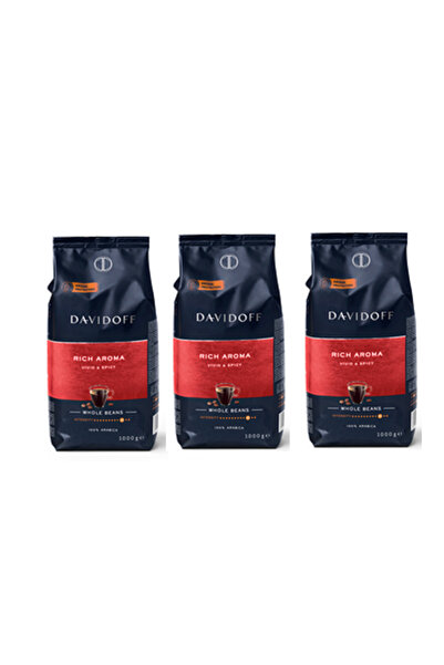 Davidoff Rich Aroma Coffee Beans 1 Kg - 3 Pieces (3 Packs)