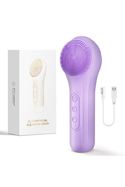 choice2 Purple Electric Sonic Waterproof Facial Cleansing Brush Rechargeable ...