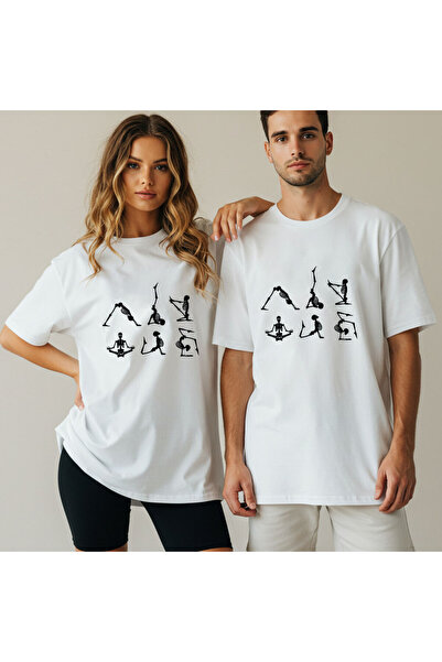 Kidilia Yoga Pilates Unisex Crew Neck Design Tshirt with Skeleton Image