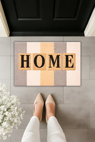Dormot Modern Dijital Baskı Home Renkli - Kapı Önü Paspası