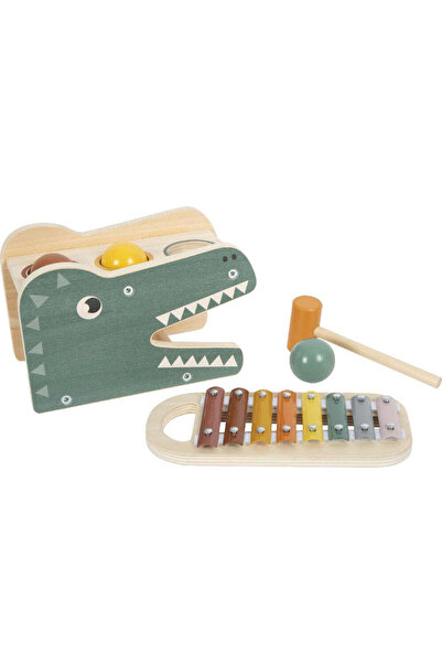 Small Foot Jucărie muzicală - Xilofon cu ciocan și bile din lemn, Safari, Sma...