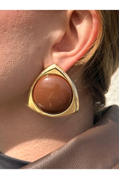 Charmist Steel Triangular Coffee Arya Earrings