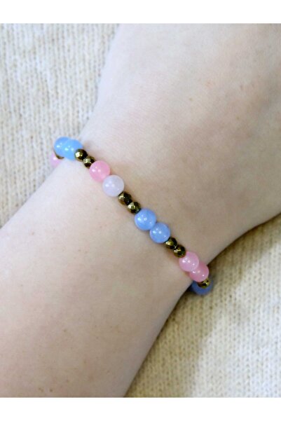 esha Natural Stone Pink Quartz Apatite Hematite Natural Stone Women's Natural...