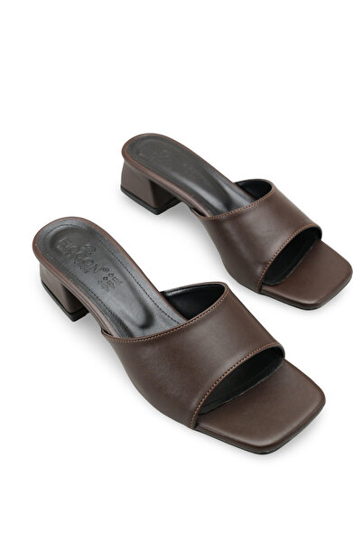 Riccon Women's Heeled Slippers 0012203 Brown